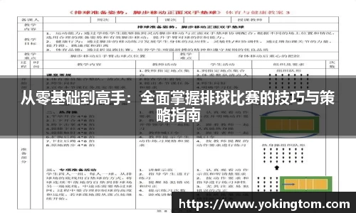 从零基础到高手：全面掌握排球比赛的技巧与策略指南